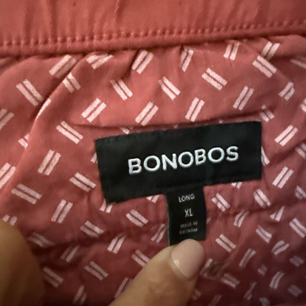 Bonobos Chino Pants Mens XL Long Red Cotton Blend Drawstring Tapered Off Duty - Picture 3 of 6